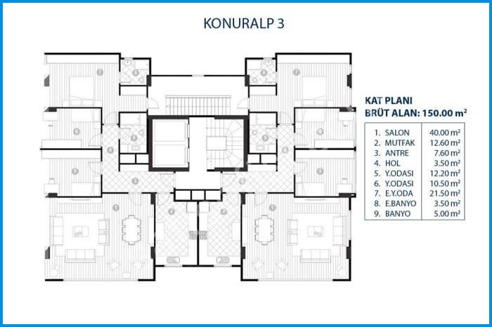 denge konuralp 3 kat planları görsel 2