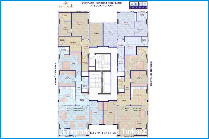 evinpark rezidans turkuaz kat planları görsel 1