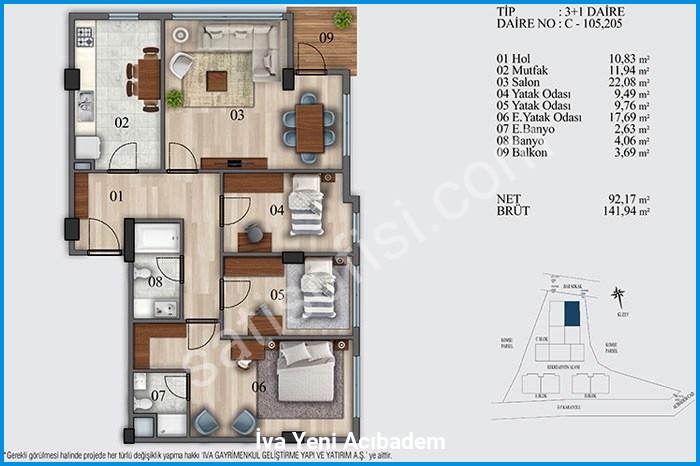 i̇va yeni acıbadem kat planları görsel 12