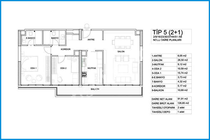 kontek düet çiftehavuzlar kat planları görsel 4