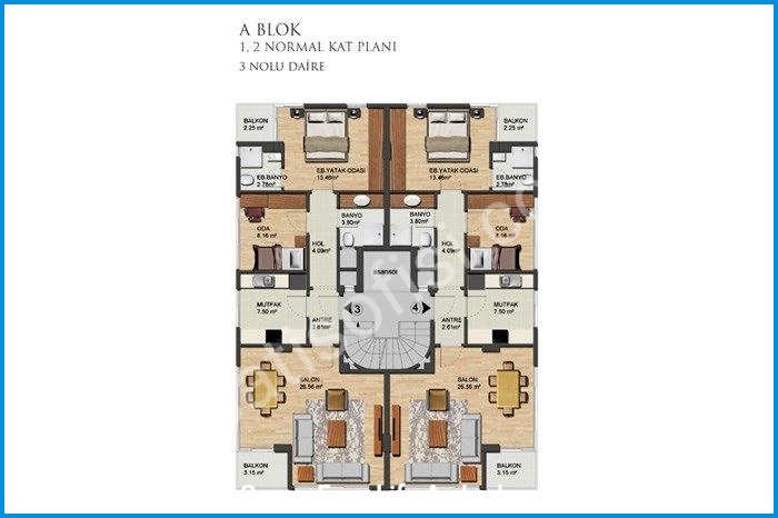 seven four life acıbadem kat planları görsel 1