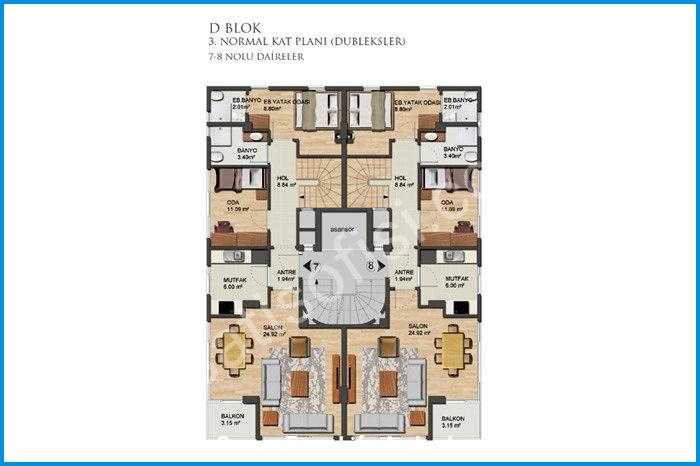 seven four life acıbadem kat planları görsel 11
