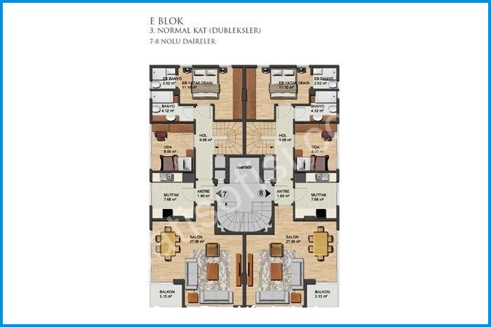 seven four life acıbadem kat planları görsel 13