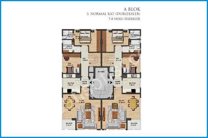 seven four life acıbadem kat planları görsel 2