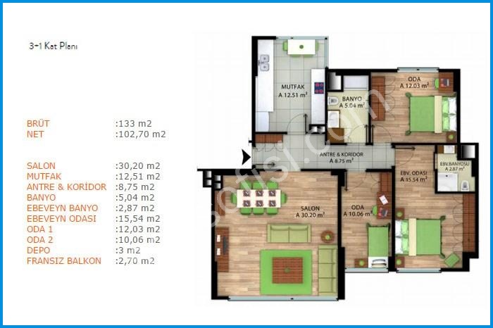 sunsetpark caddebostan kat planları görsel 5