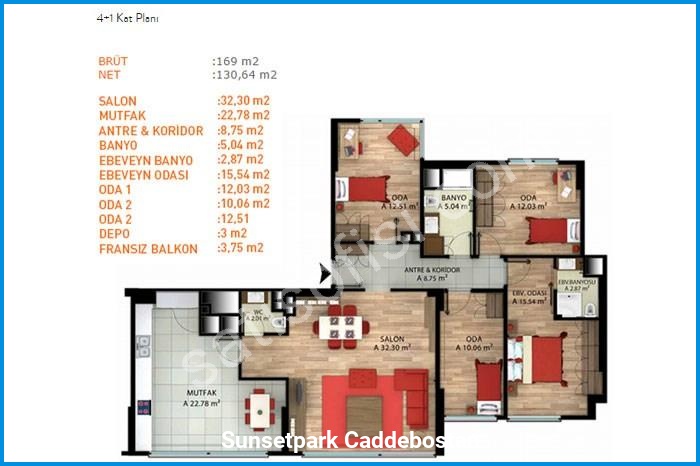 sunsetpark caddebostan kat planları görsel 7