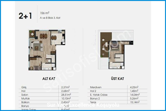 sur yapı excellence koşuyolu kat planları görsel 16